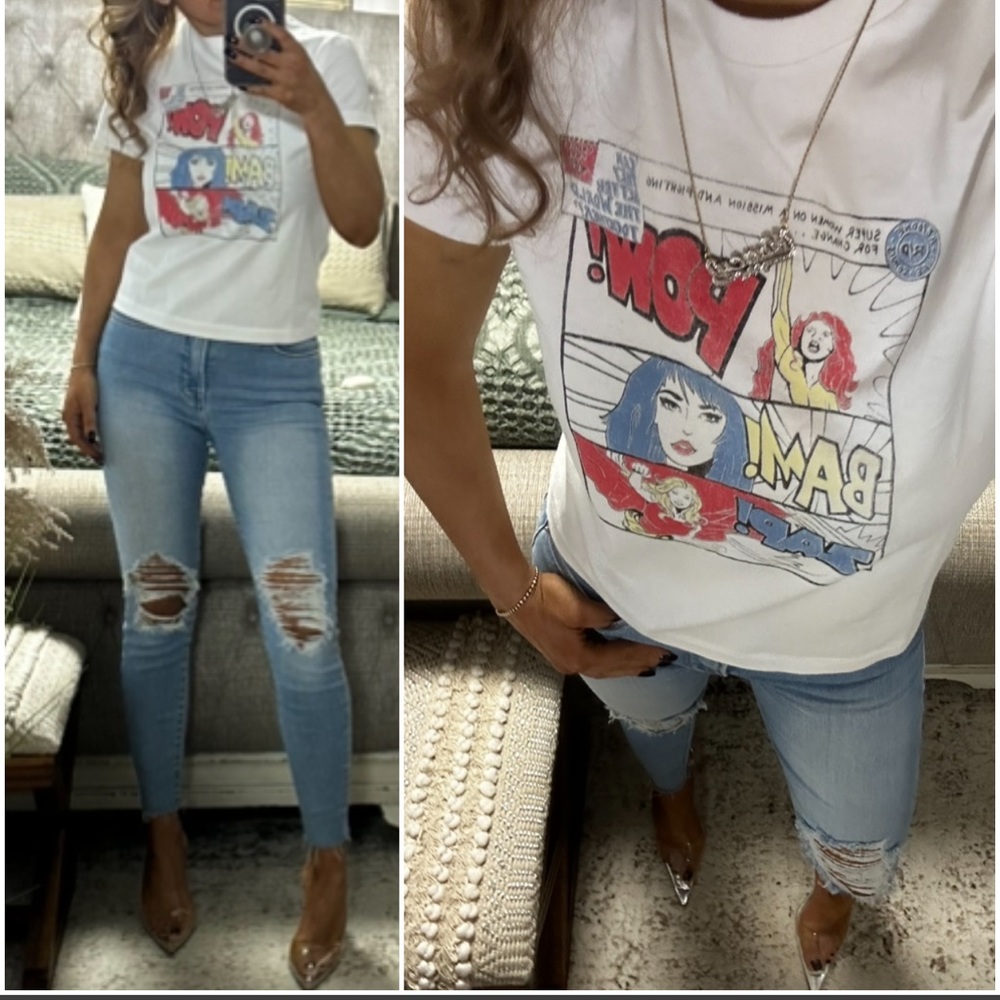 LAST ONE❤️💙New💙❤️RETAIL $165 Super Women RE/DONE tee - Picture 2 of 9